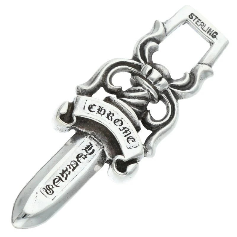 CHROME DAGGER PENDANT STERLING SILVER, - 2