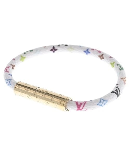 LOUIS VUITTON BRACELET BANGLE LEATHER: Louis Vuitton Bracelet Bangle Leather Brand: Louis Vuitton Type/Style: Bracelet Material: Leather, Color: White, Red, Green Size: Wrist circumference: 6.1 in, Width: 0.2 in Accessories: None
