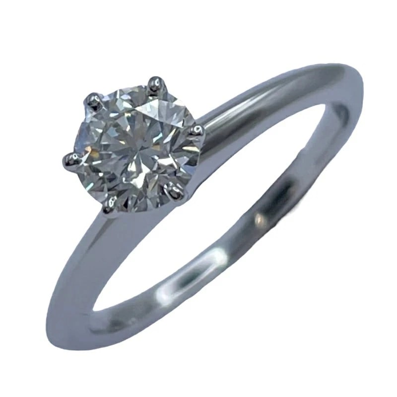 TIFFANY SOLITAIRE RING PLATINUM: Tiffany Solitaire Ring Platinum Brand: Tiffany & Co. Type/Style: Ring Material: Pt950, Main Stone/Creation Natural Color: Silver Size: US 4.75 Accessories: None Accessories Notice: When purchasing