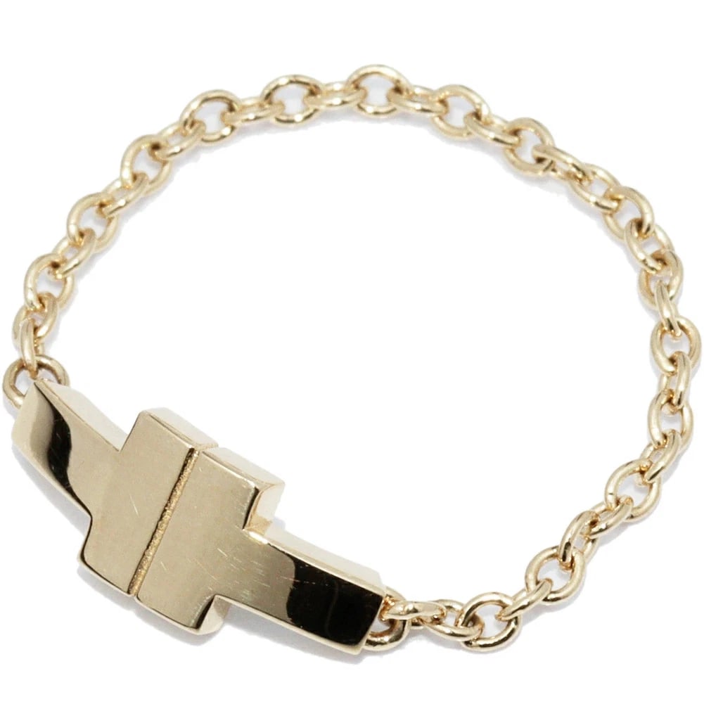 TIFFANY K18YG TTWO CHAIN RING: Tiffany K18YG TTWO Chain Ring Brand: Tiffany & Co. Type/Style: Ring Material: K18YG, Color: YELLOW GOLD Size: US 4.5-8.5 Accessories: None Accessories Notice: When purchasing pre-owned goods, please