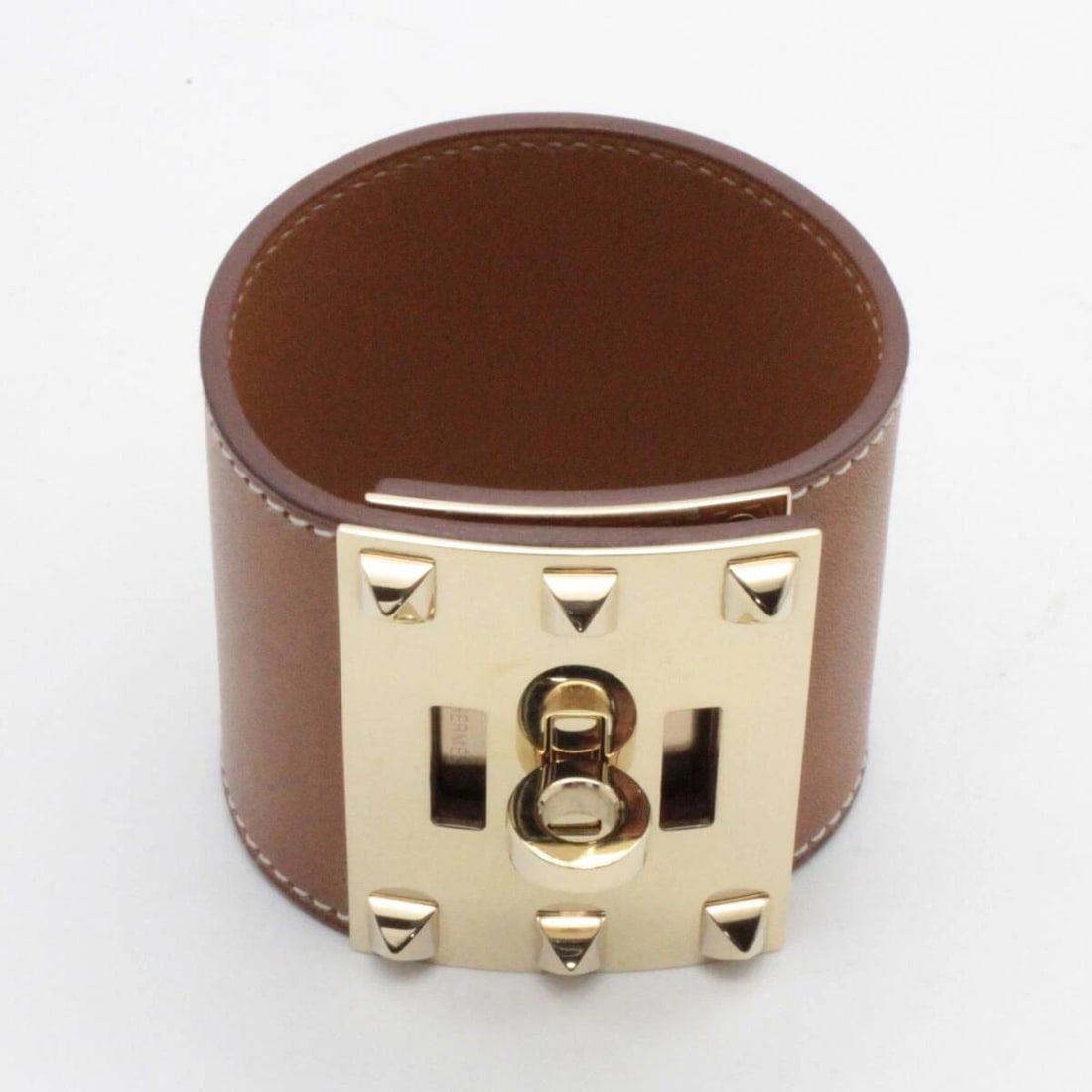 HERMES BRACELET BROWN LEATHER GOLD: Hermes Bracelet Brown Leather Gold Brand: Hermes Type/Style: Cuff Material: Leather, Metal, Color: Brown, Gold Size: Small, approximately 15.0cm (5.9 inches) wrist circumference Accessories: None