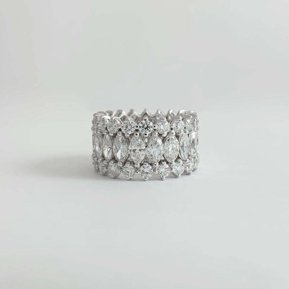 WIDE MARQUISE DIAMOND ETERNITY BAND STATEMENT RING - 2
