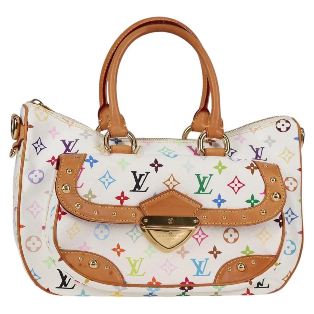 LOUIS VUITTON MONOGRAM MULTICOLOR RITA BAG: LOUIS VUITTON Monogram Multicolor Rita Bag Brand: LOUIS VUITTON Type/Style: Hand Bag Material: Monogram Multicolor Canvas Color: White Size: Size(Inch) W13.0 x H8.7 x D7.9inch(Approx) Accessories:
