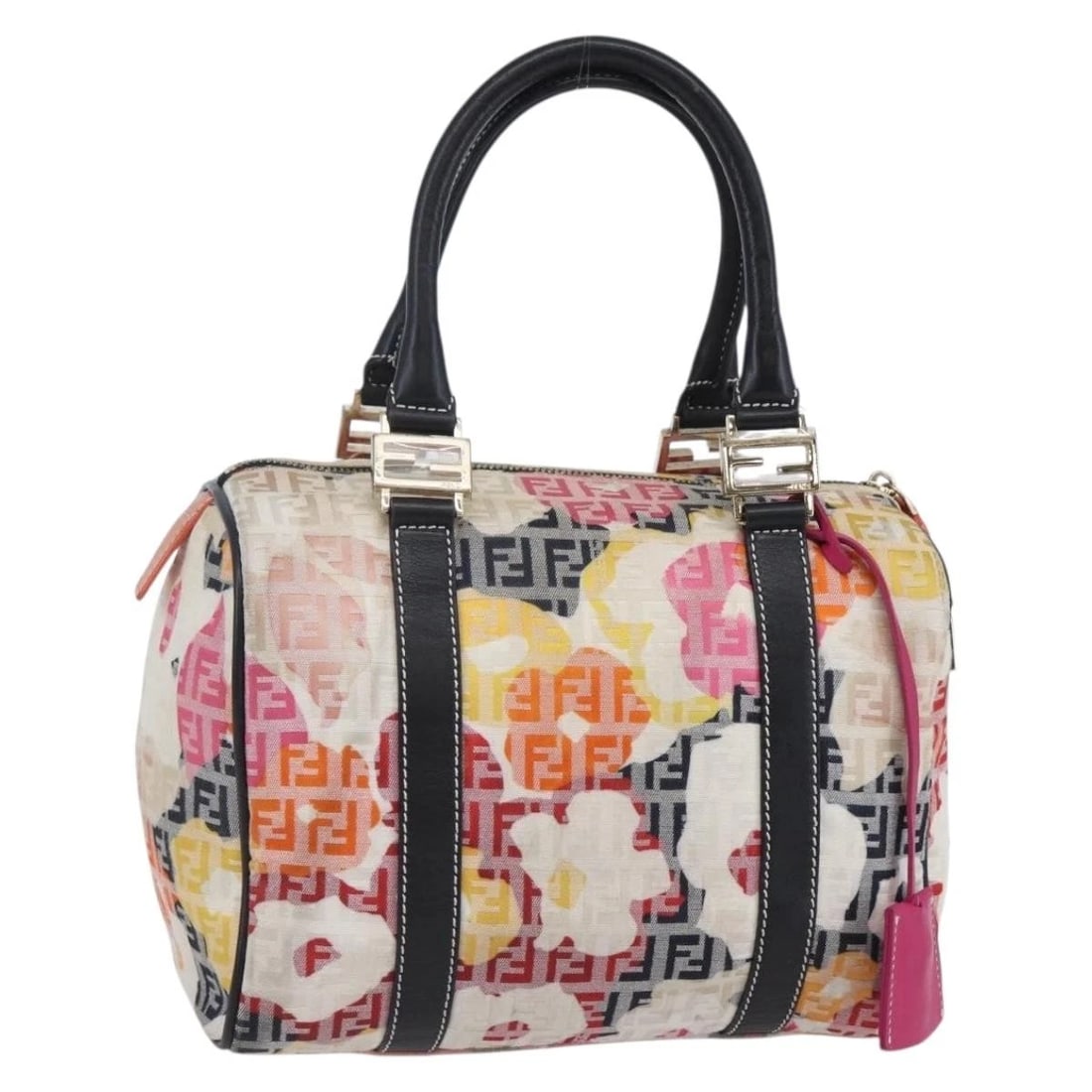 FENDI ZUCCHINO CANVAS BOSTON BAG: FENDI Zucchino Canvas Boston Bag Brand: FENDI Type/Style: Boston Bag Material: Zucchino Canvas Color: Beige/Gold Size: Size(Inch) W9.4 x H6.7 x D5.5inch(Approx) Accessories: None Accessories Notice: