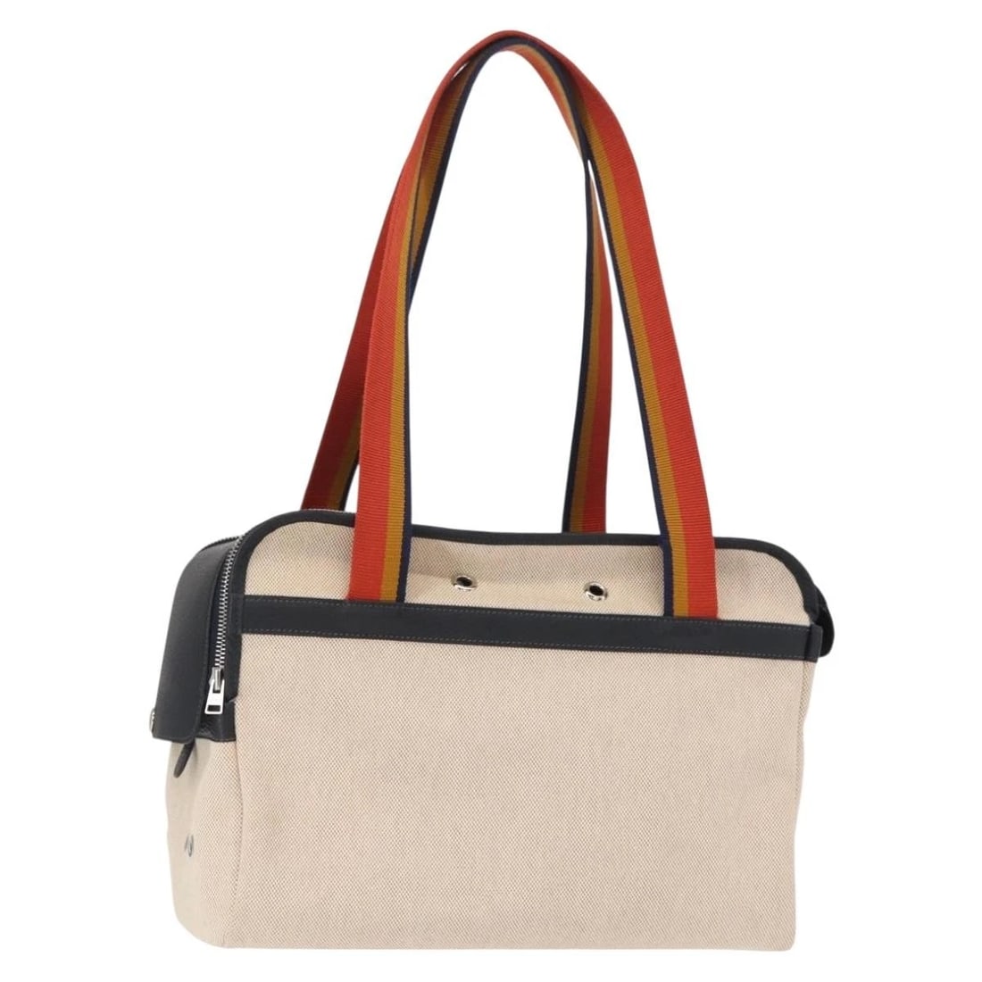 HERMES PET CARRY BAG CANVAS LEATHER: HERMES Pet Carry Bag Canvas Leather Brand: HERMES Type/Style: Pet Carry Material: Canvas Color: Beige/Silver Size: Size(Inch) W12.6 x H6.7 x D8.7inch(Approx) Accessories: None Accessories Notice: