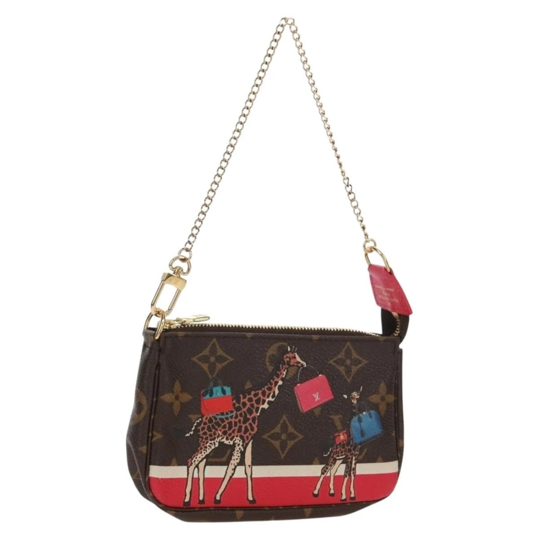 LOUIS VUITTON MONOGRAM GIRAFFE MINI POCHETTE ACCESSOIRES: LOUIS VUITTON Monogram Giraffe Mini Pochette Accessoires Brand: LOUIS VUITTON Type/Style: Pouch Material: Monogram Canvas Color: Monogram Size: Size(Inch) W5.9 x H3.7 x D1.0inch(Approx) Accessorie