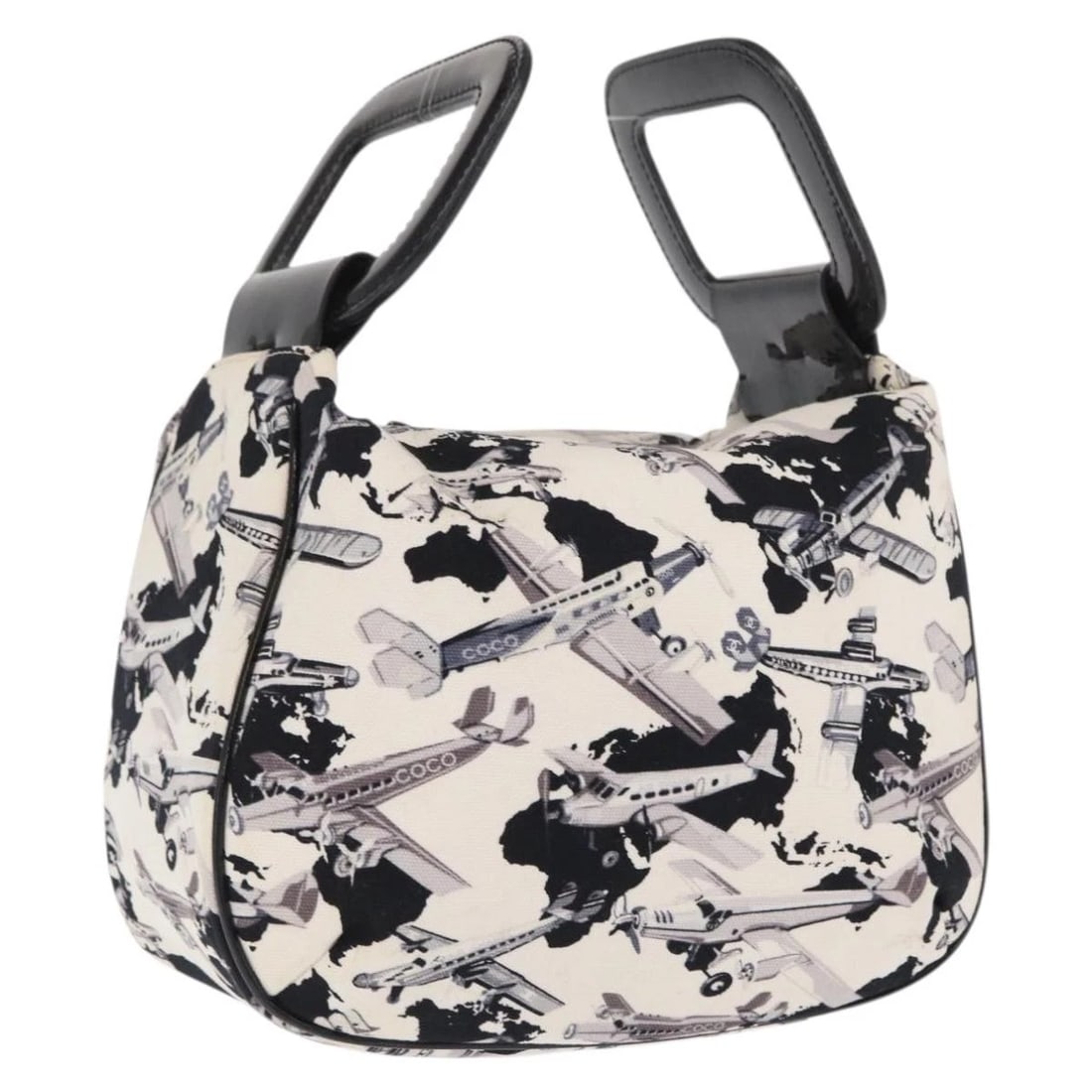 CHANEL AIRLINE HAND BAG CANVAS WHITE SILVER: CHANEL Airline Hand Bag Canvas White Silver Brand: CHANEL Type/Style: Hand Bag Material: Canvas Color: White/Silver Size: Size(Inch) W9.8 x H5.9 x D3.9inch(Approx) Accessories: None Access