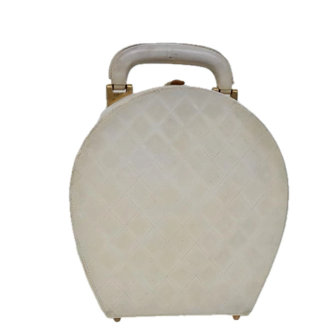 CHANEL VANITY HAND BAG LEATHER WHITE: CHANEL Vanity Hand Bag Leather White Brand: CHANEL Type/Style: Hand Bag Material: Leather Color: White Size: Size(Inch) W9.8 x H9.8 x D5.1inch(Approx) Accessories: None Accessories Notice: