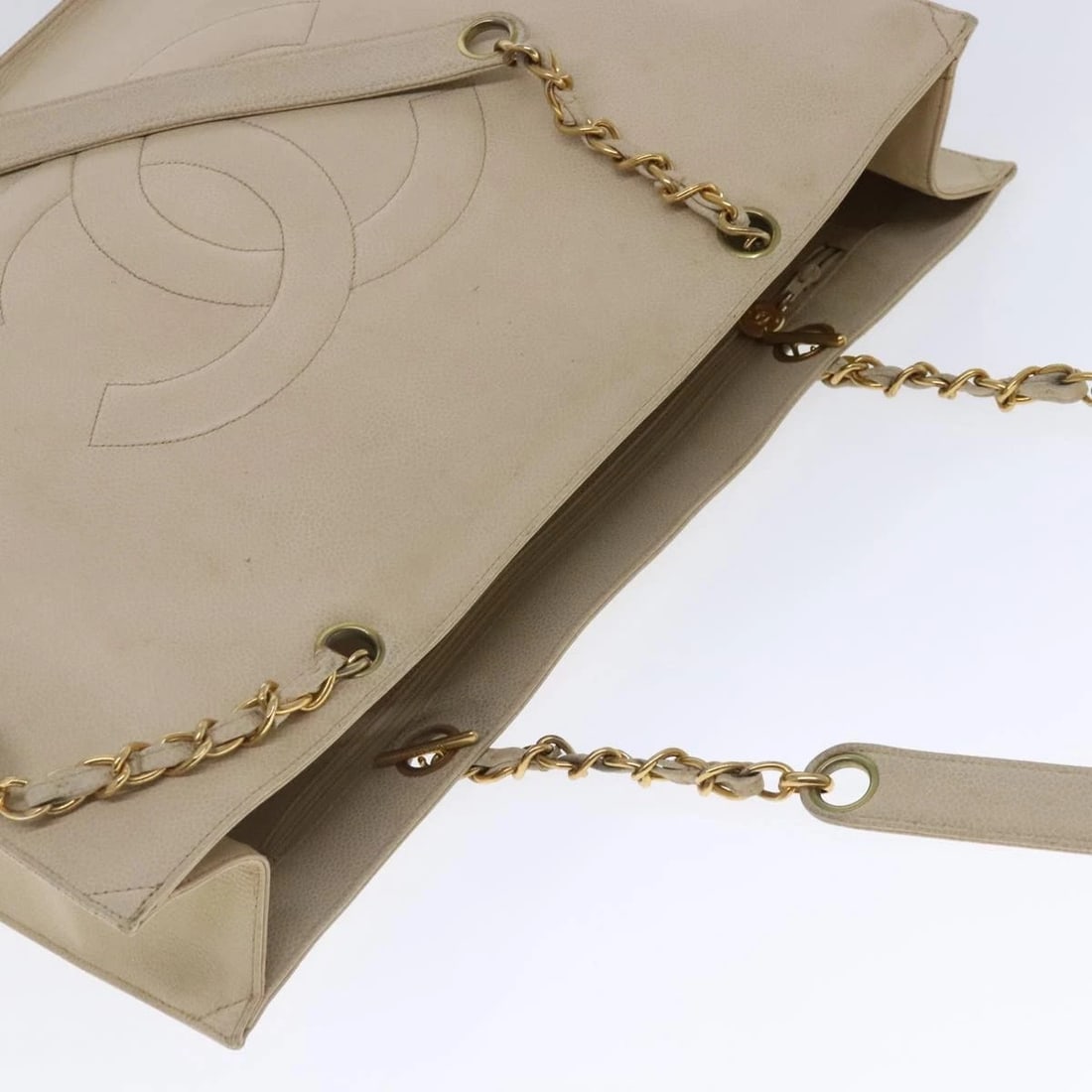 CHANEL COCO MARK CHAIN TOTE BAG GRAINED - 6