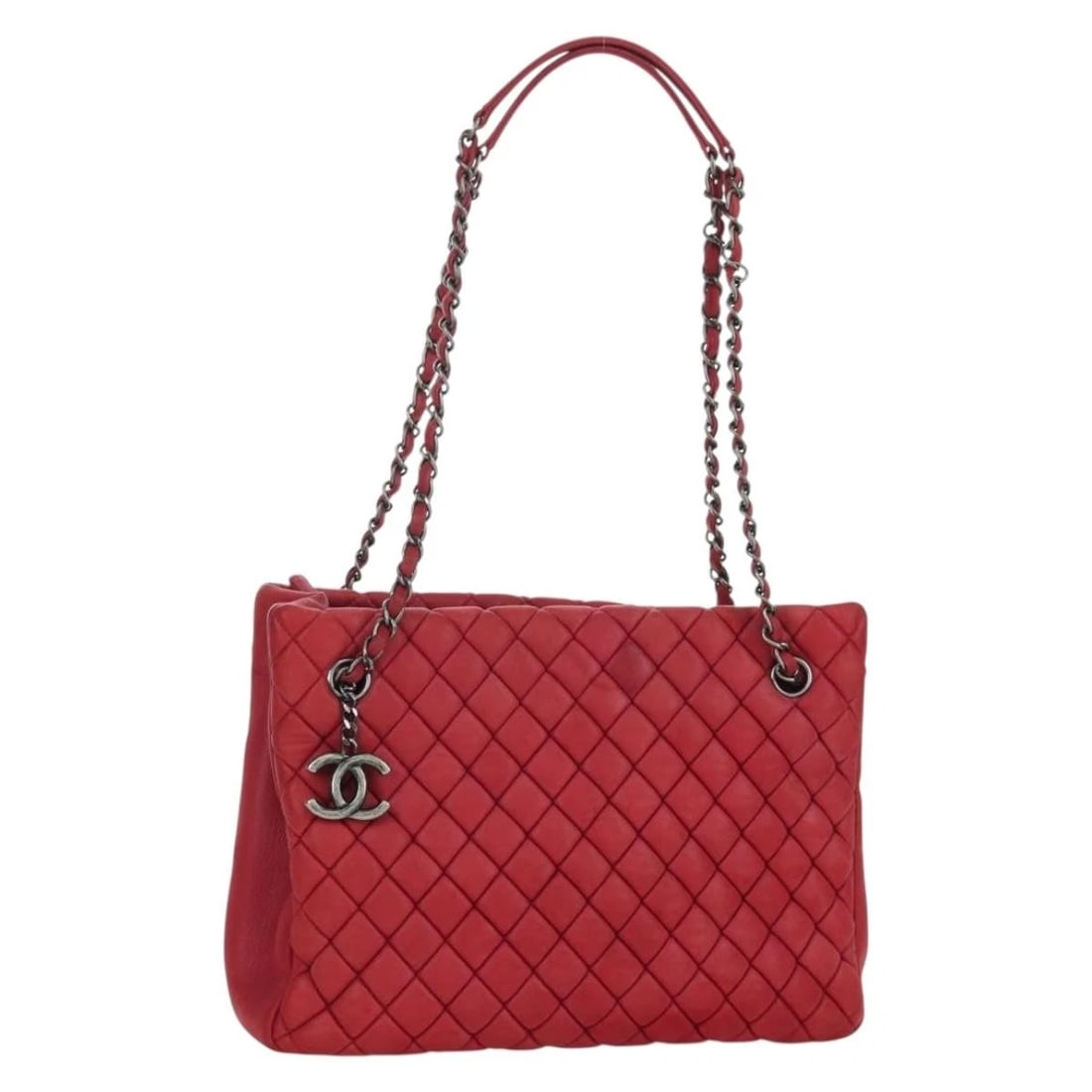 CHANEL CHAIN SHOULDER BAG LEATHER: CHANEL Chain Shoulder Bag Leather Brand: CHANEL Type/Style: Shoulder Bag Material: Leather Color: Red Size: Size(Inch) W11.0 x H8.3 x D2.8inch(Approx) Accessories: None Accessories Notice: