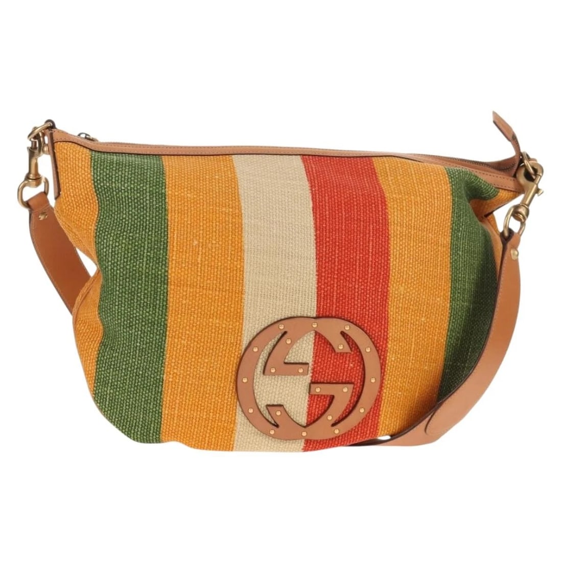GUCCI INTERLOCKING SHOULDER BAG CANVAS MULTICOLOR: GUCCI Interlocking Shoulder Bag Canvas Multicolor Brand: GUCCI Type/Style: Shoulder Bag Material: Canvas Color: Multicolor/Gold Size: Size(Inch) W14.6 x H10.6inch(Approx) Accessories: None