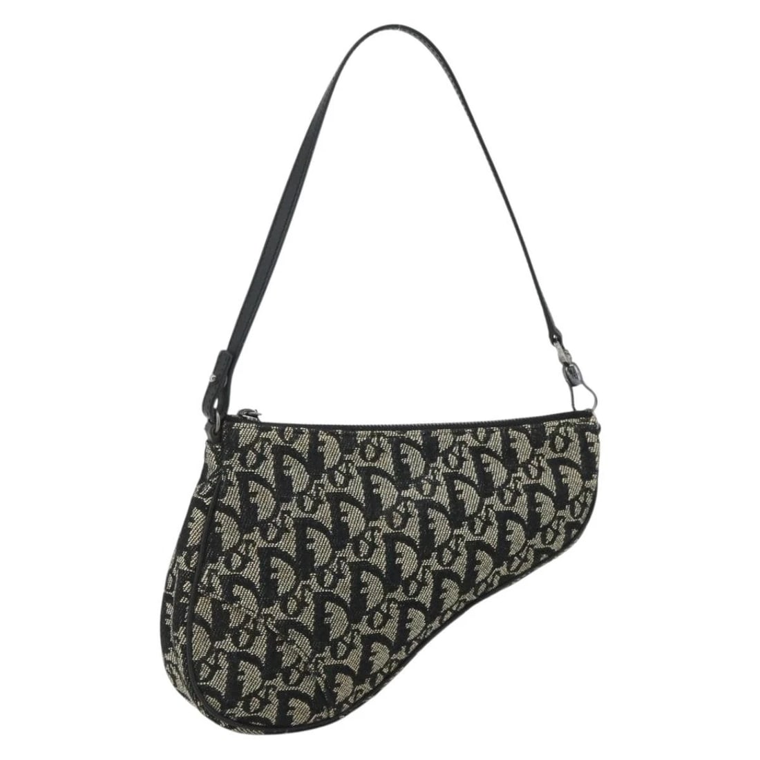 CHRISTIAN DIOR TROTTER CANVAS SADDLE ACCESSORY POUCH: Christian Dior Trotter Canvas Saddle Accessory Pouch Brand: Christian Dior Type/Style: Accessory Pouch Material: Trotter Canvas Color: Black/Silver Size: Size(Inch) W8.7 x H5.9 x D1.2inch(Approx)