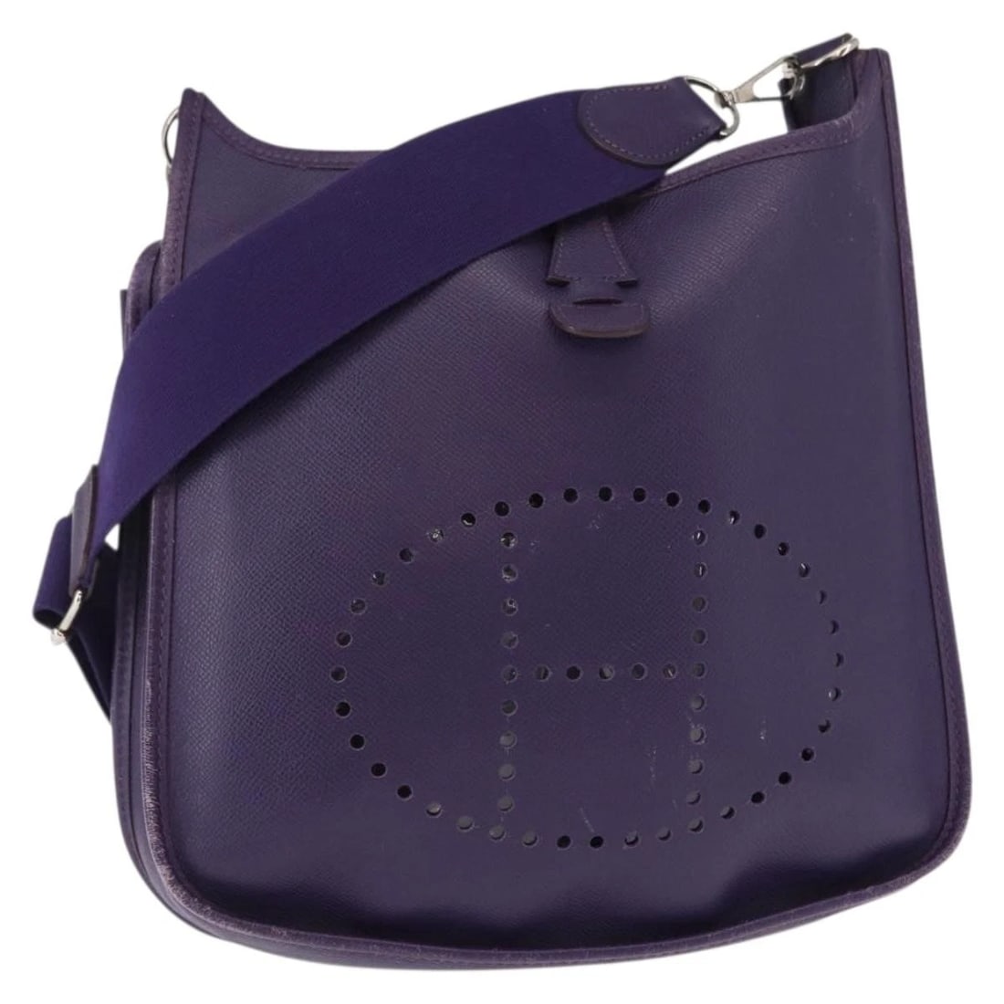 HERMES EVELYN 3 SHOULDER BAG LEATHER PURPLE: HERMES Evelyn 3 Shoulder Bag Leather Purple Brand: HERMES Type/Style: Shoulder Bag Material: Leather Color: Purple/Silver Size: Size(Inch) W11.4 x H10.2 x D2.8inch(Approx) Accessories: None