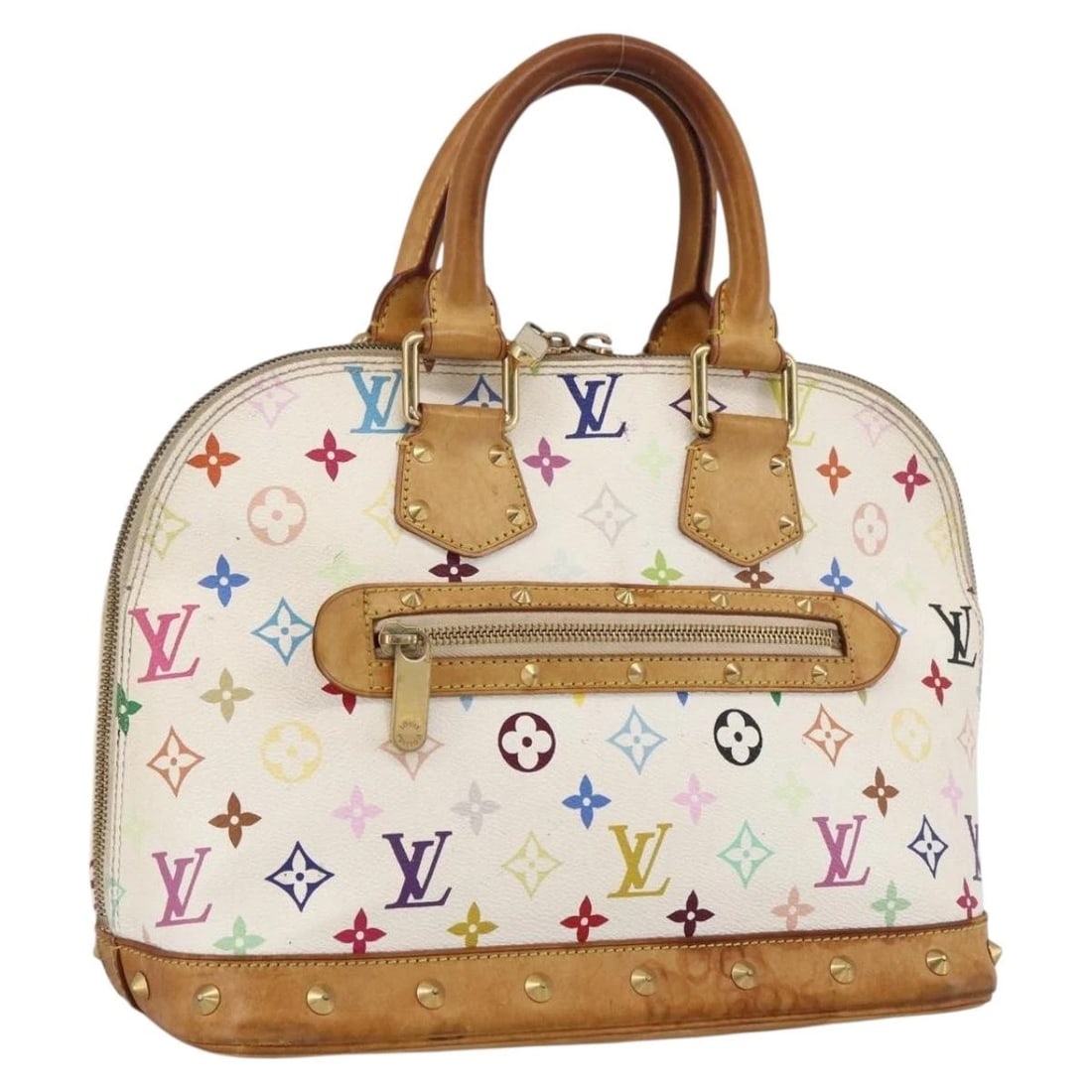 LOUIS VUITTON MONOGRAM MULTICOLOR ALMA HAND BAG: LOUIS VUITTON Monogram Multicolor Alma Hand Bag Brand: LOUIS VUITTON Type/Style: Hand Bag Material: Monogram Multicolor Canvas Color: White Size: Size(Inch) W11.8 x H9.1 x D6.3inch(Approx) Accesso