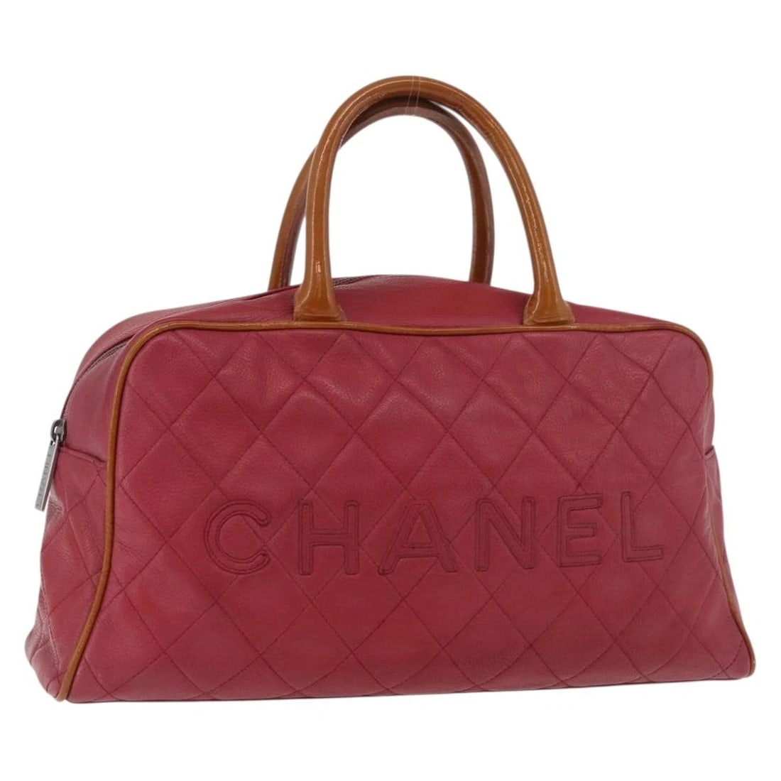 CHANEL BOSTON BAG GRAINED CALF SKIN: CHANEL Boston Bag Grained Calf Skin Brand: CHANEL Type/Style: Boston Bag Material: Caviar Skin Color: Pink Size: Size(Inch) W14.6 x H7.5 x D4.7inch(Approx) Accessories: None Accessories No