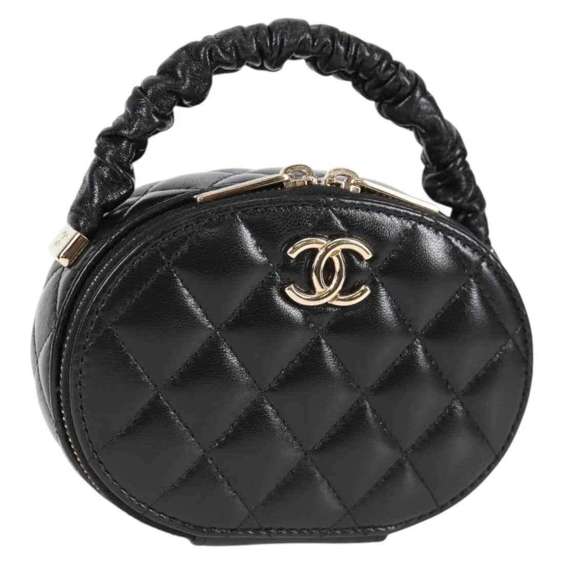 CHANEL MATELASSE POUCH LAMB SKIN BLACK: CHANEL Matelasse Pouch Lamb Skin Black Brand: CHANEL Type/Style: Pouch Material: Lamb Skin Color: Black/Gold Size: Size(Inch) W5.1 x H3.7 x D2.0inch(Approx) Accessories: None Accessories N