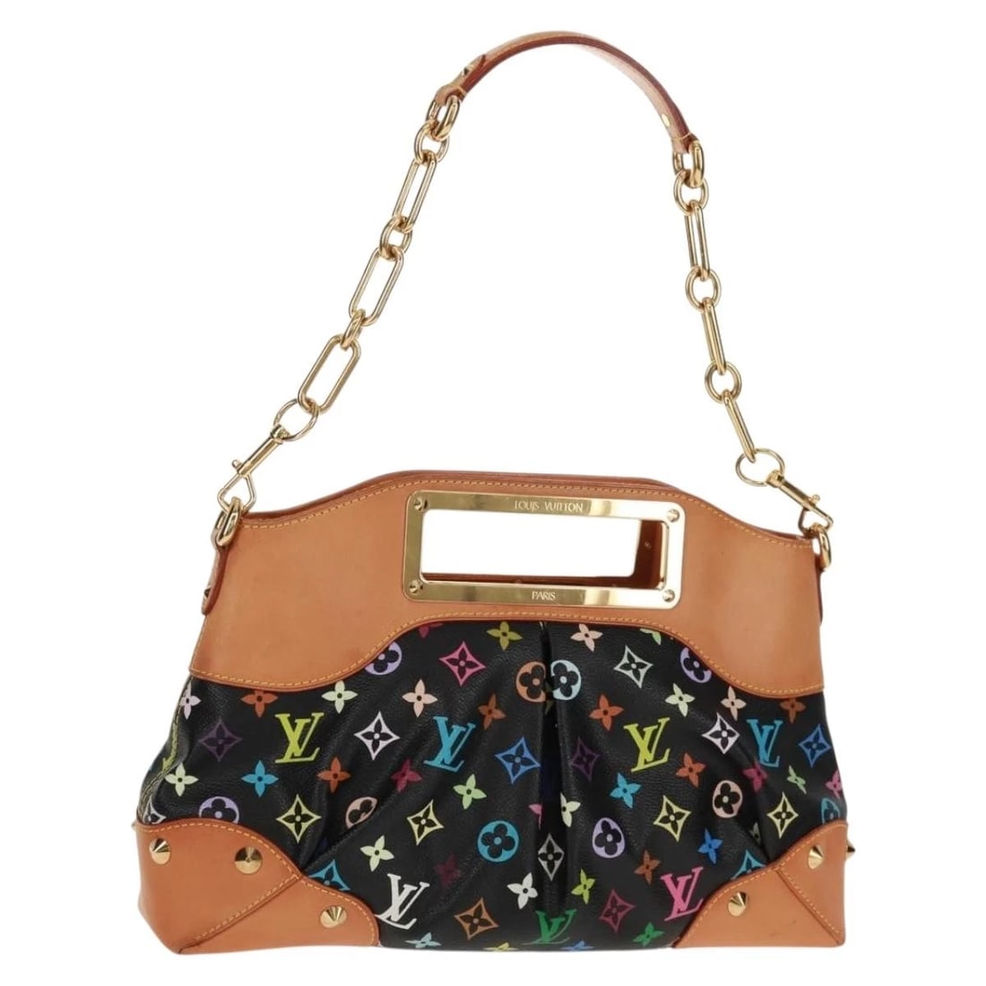 LOUIS VUITTON MONOGRAM MULTICOLOR JUDY MM BAG: LOUIS VUITTON Monogram Multicolor Judy MM Bag Brand: LOUIS VUITTON Type/Style: Hand Bag Material: Monogram Multicolor Canvas Color: Black Size: Size(Inch) W14.2 x H9.4 x D3.5inch(Approx) Accessories: