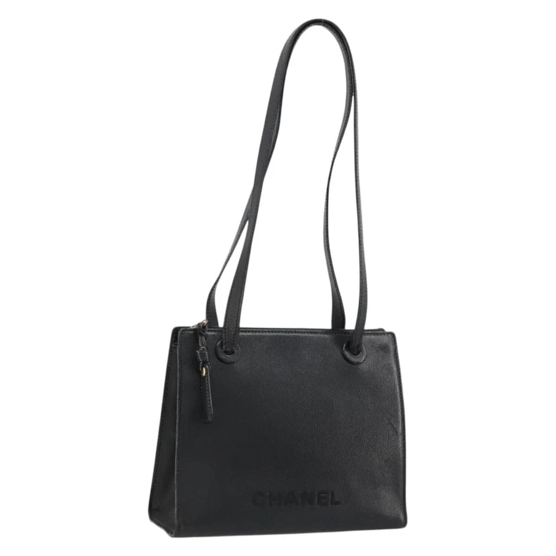 CHANEL TOTE BAG GRAINED CALF SKIN BLACK GOLD: CHANEL Tote Bag Grained Calf Skin Black Gold Brand: CHANEL Type/Style: Tote Bag Material: Caviar Skin Color: Black/Gold Size: Size(Inch) W9.8 x H8.3 x D3.9inch(Approx) Accessories: None Ac