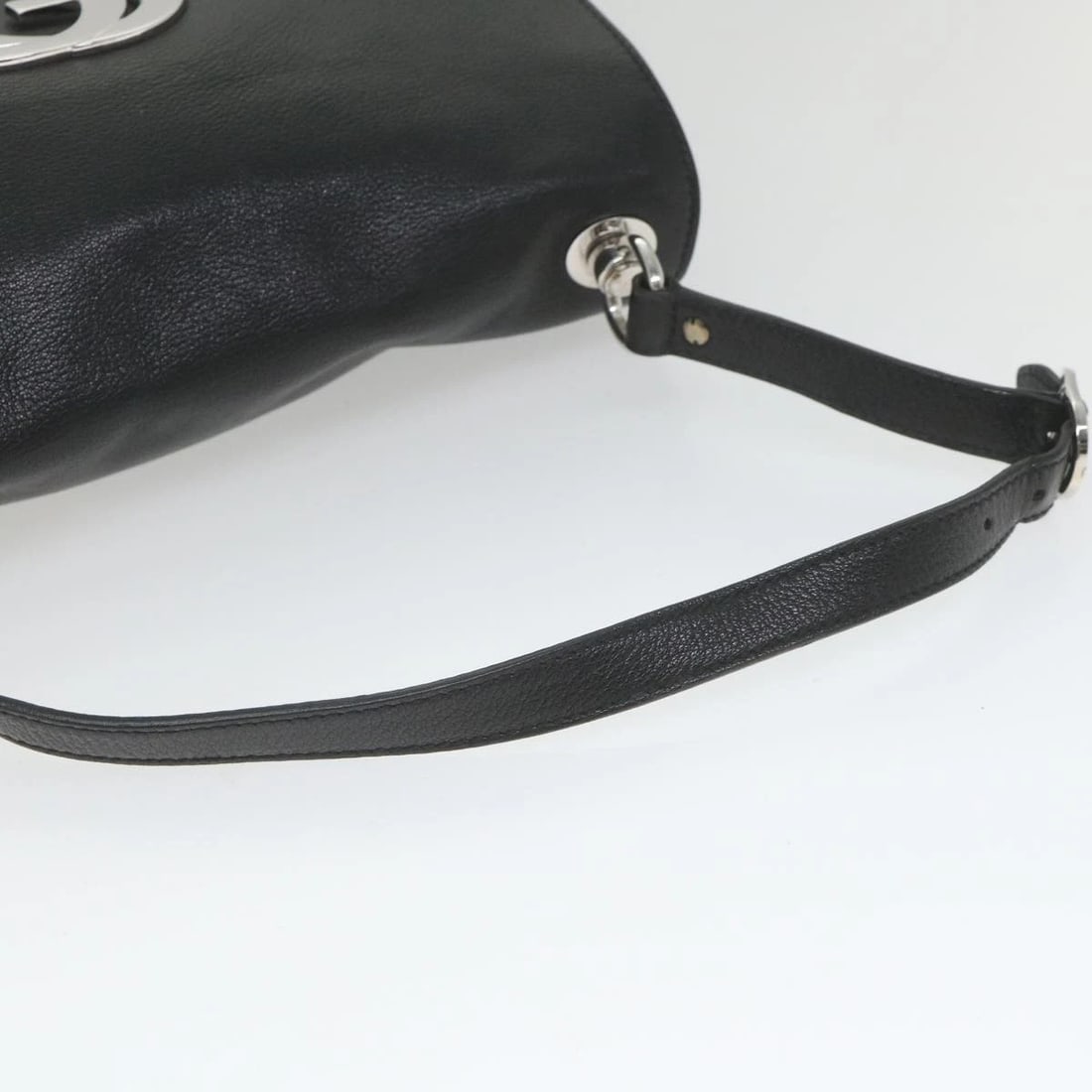 GUCCI INTERLOCKING SHOULDER BAG LEATHER BLACK - 7