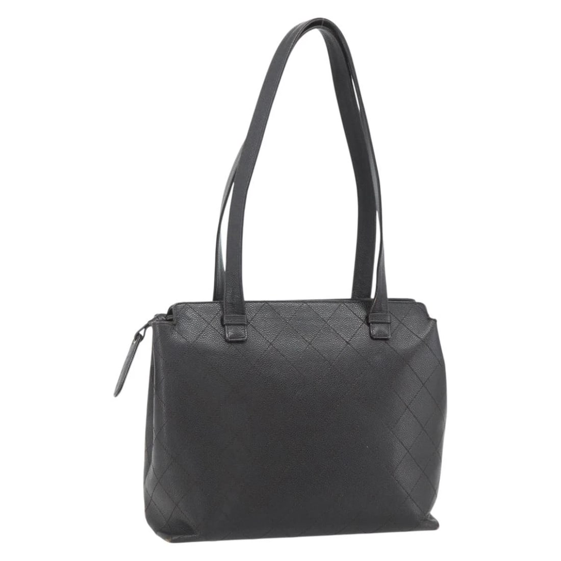 CHANEL MATELASSE TOTE BAG GRAINED CALF SKIN DARK: CHANEL Matelasse Tote Bag Grained Calf Skin Dark Brand: CHANEL Type/Style: Tote Bag Material: Caviar Skin Color: Dark Brown/Gold Size: Size(Inch) W12.2 x H9.8 x D4.7inch(Approx) Accessories: None