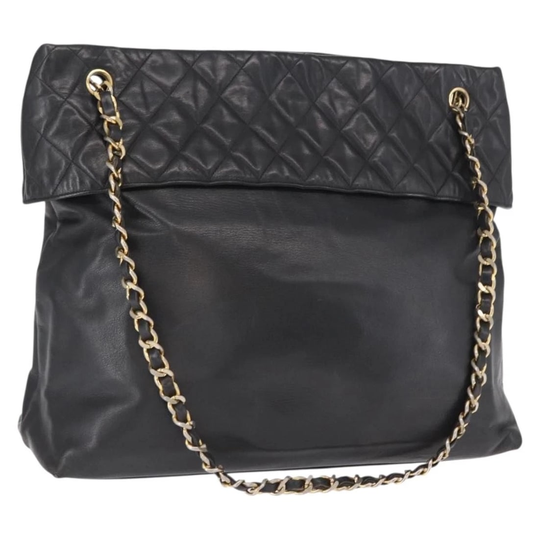 CHANEL MATELASSE CHAIN SHOULDER BAG: CHANEL Matelasse Chain Shoulder Bag Brand: CHANEL Type/Style: Shoulder Bag Material: Lamb Skin Color: Black/Gold Size: Size(Inch) W14.2 x H11.8 x D4.3inch(Approx) Accessories: None Accesso