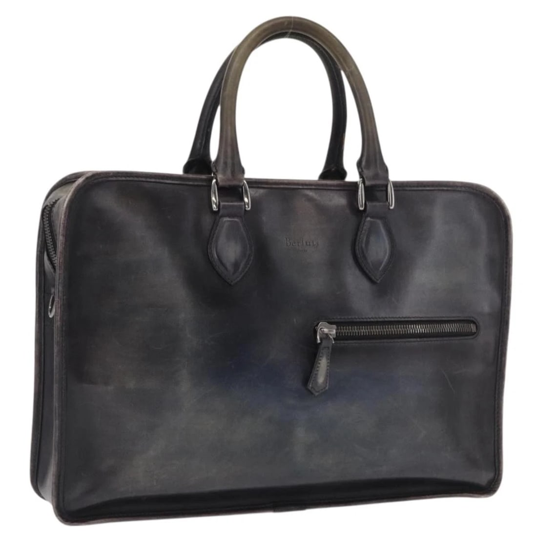BERLUTI HAND BAG LEATHER NAVY (1 of 10)
