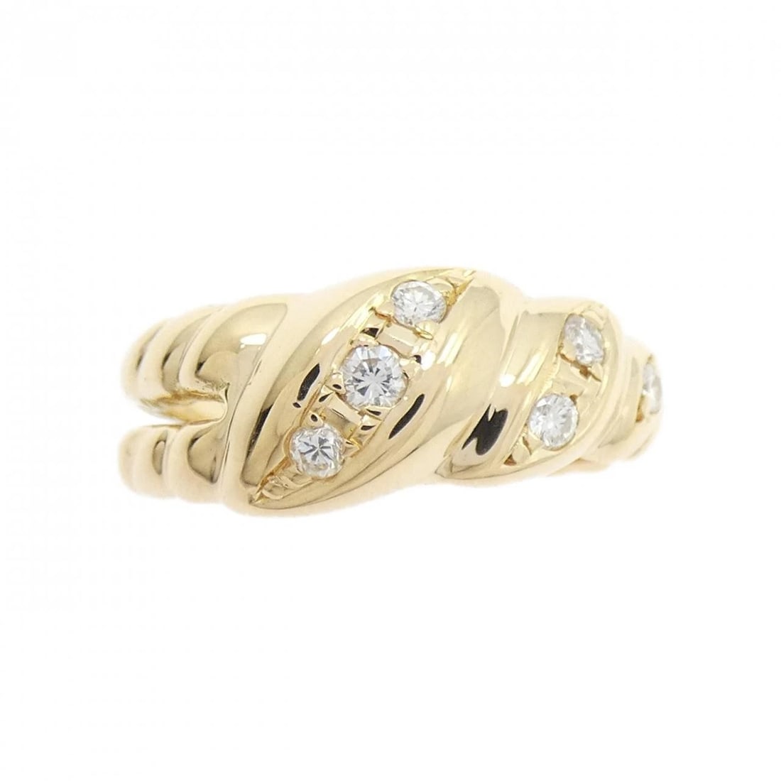 K18YG DIAMOND RING: K18YG Diamond Ring Brand: Unbranded Type/Style: Diamond Ring Material: K18 yellow gold, Main Stone/Creation Natural Color: Yellow Gold Size: US 5 3/4 Accessories: None Accessories Notice: