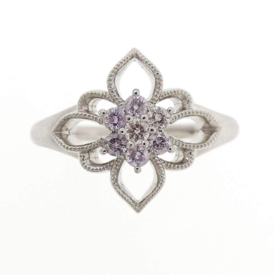 K18WG PINK DIAMOND RING - 2