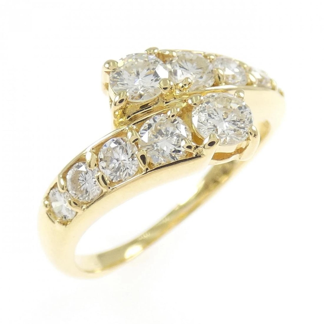 K18YG DIAMOND RING: K18YG Diamond Ring Brand: Unbranded Type/Style: Diamond Ring Material: K18 yellow gold, Main Stone/Creation Natural Color: Yellow Gold Size: US 6 1/4 Accessories: None Accessories Notice: When