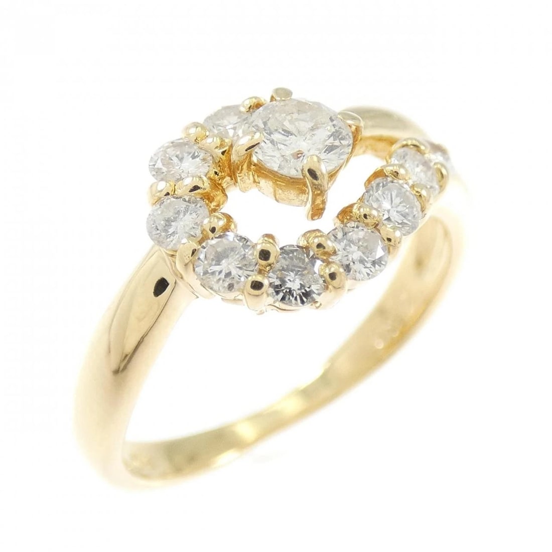 K18YG DIAMOND RING: K18YG Diamond Ring Brand: Unbranded Type/Style: Diamond Ring Material: K18 yellow gold, Main Stone/Creation Natural Color: Yellow Gold Size: US 5 1/4 Accessories: None Accessories Notice: When
