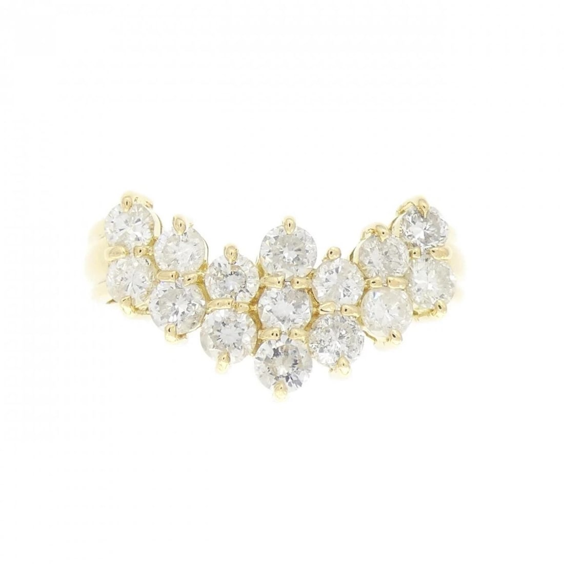 K18YG DIAMOND RING: K18YG Diamond Ring Brand: Unbranded Type/Style: Diamond Ring Material: K18 yellow gold, Main Stone/Creation Natural Color: Yellow Gold Size: US 6 Accessories: None Accessories Notice: When purchasing