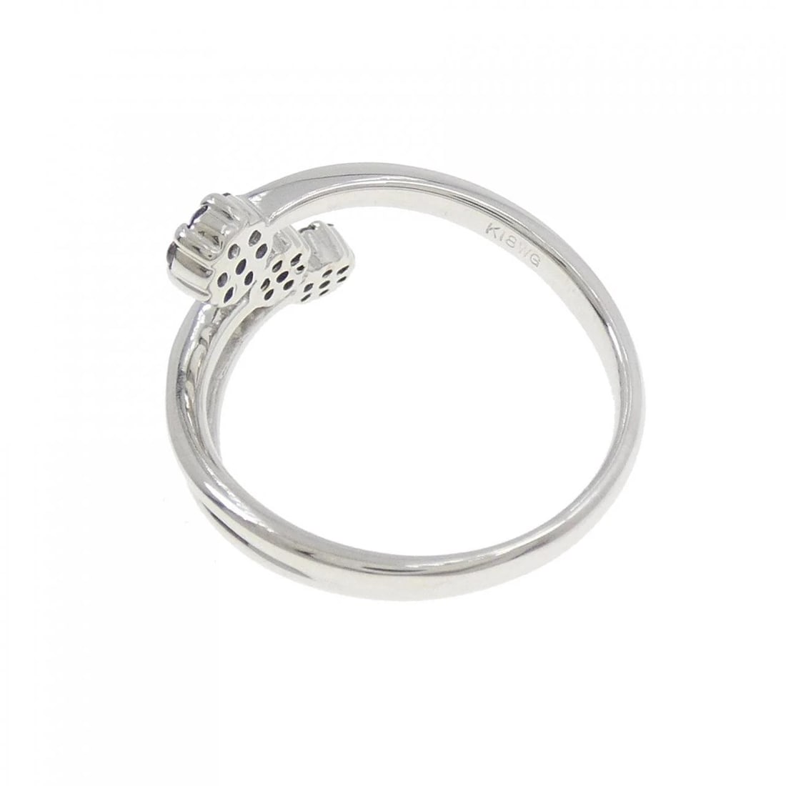 K18WG FLOWER DIAMOND RING - 2