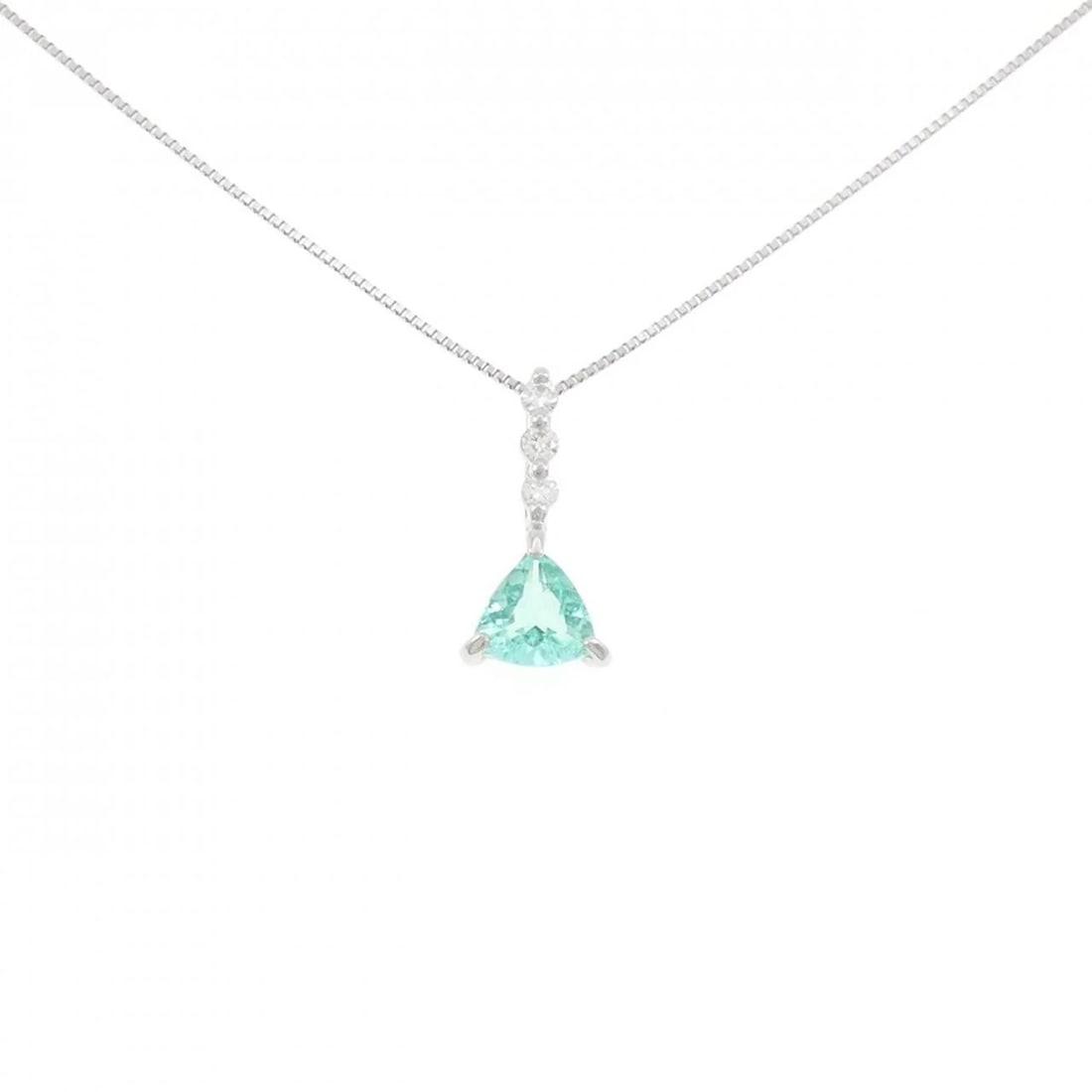PT900/PT850 PARAIBA TOURMALINE NECKLACE: PT900/PT850 Paraiba tourmaline Necklace Brand: Unbranded Type/Style: Paraiba Tourmaline Necklace Material: Platinum900/Platinum850, Main Stone/Creation Paraiba TourmalineSecondary Stone Diamond