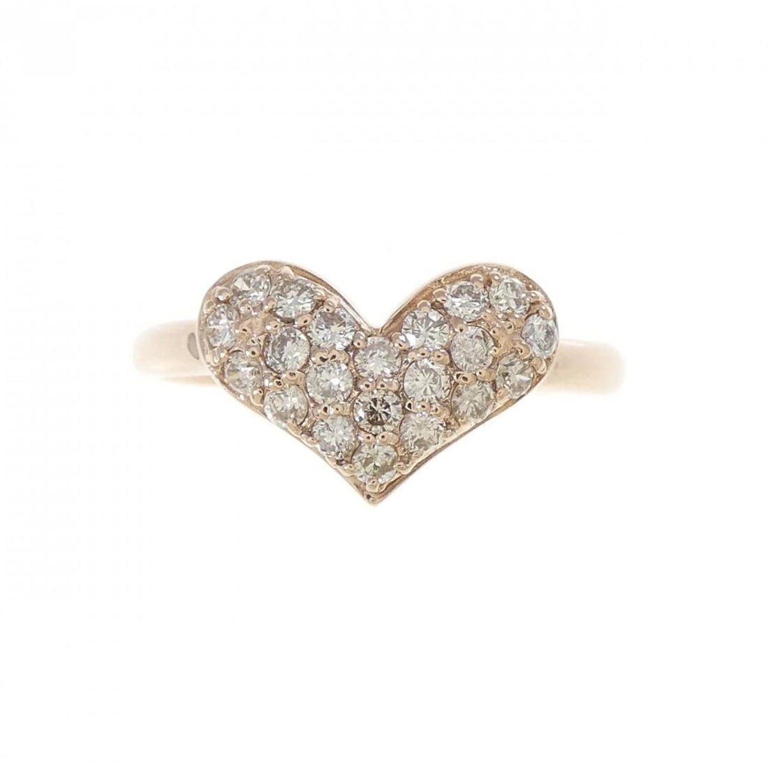 K18PG HEART DIAMOND RING: K18PG Heart Diamond Ring Brand: Unbranded Type/Style: Diamond Ring Material: K18 Pink Gold, Main Stone/Creation Natural Color: Pink Gold Size: US 5 3/4 Accessories: None Accessories Notice: When