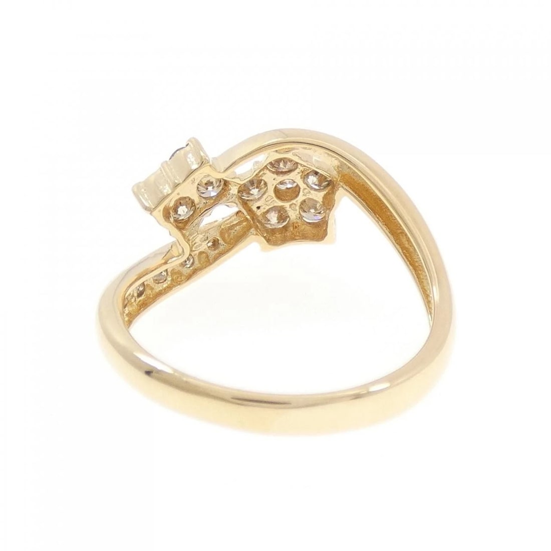 K18YG FLOWER DIAMOND RING - 3