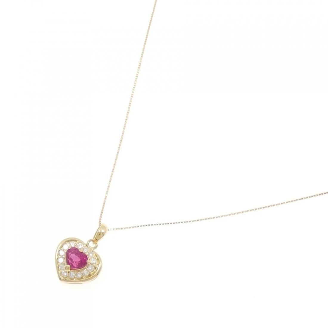 K18YG HEART RUBY NECKLACE - 2