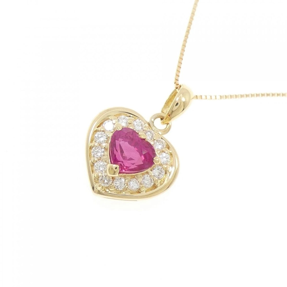 K18YG HEART RUBY NECKLACE - 3
