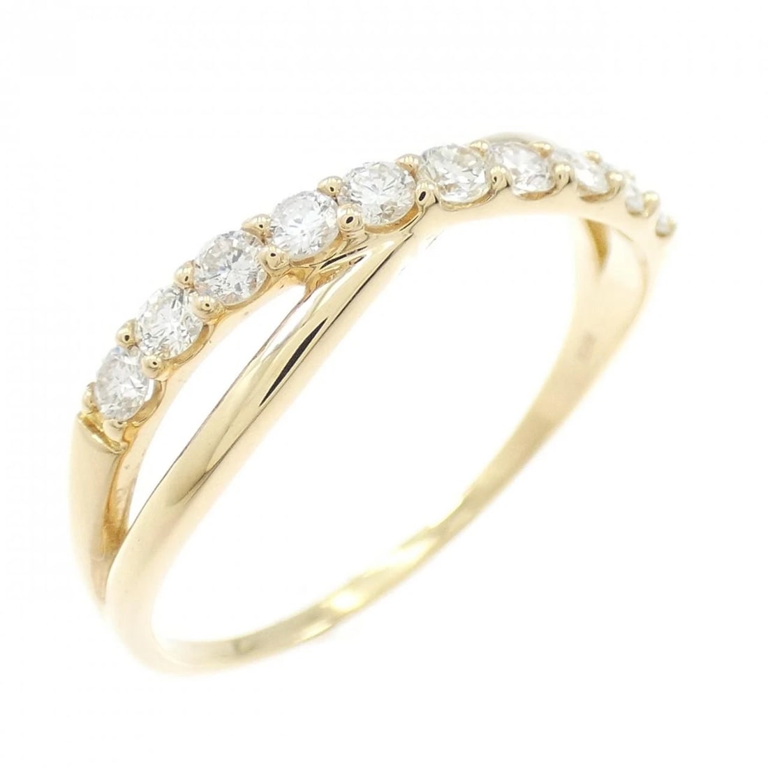K18YG DIAMOND RING: K18YG Diamond Ring Brand: Unbranded Type/Style: Diamond ring Material: K18 yellow gold, Main Stone/Creation Natural Color: Yellow Gold Size: US 8.5 Accessories: None Accessories Notice: When