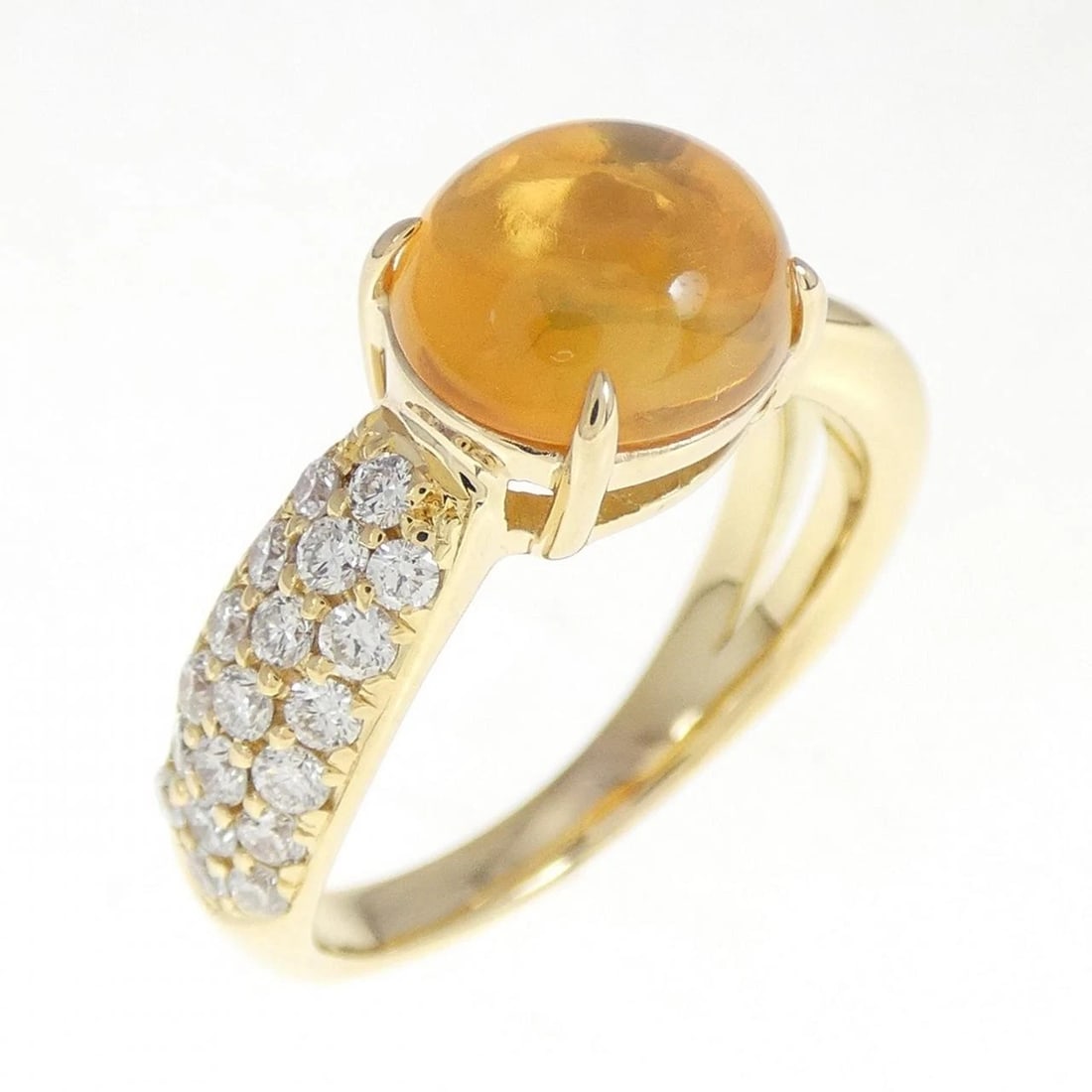 K18YG OPAL RING: K18YG Opal Ring Brand: Unbranded Type/Style: Opal Ring Material: K18 yellow gold, Main Stone/Creation OpalSecondary Stone Diamond Color: Yellow Gold Size: US 6 1/4 Accessories: None Access