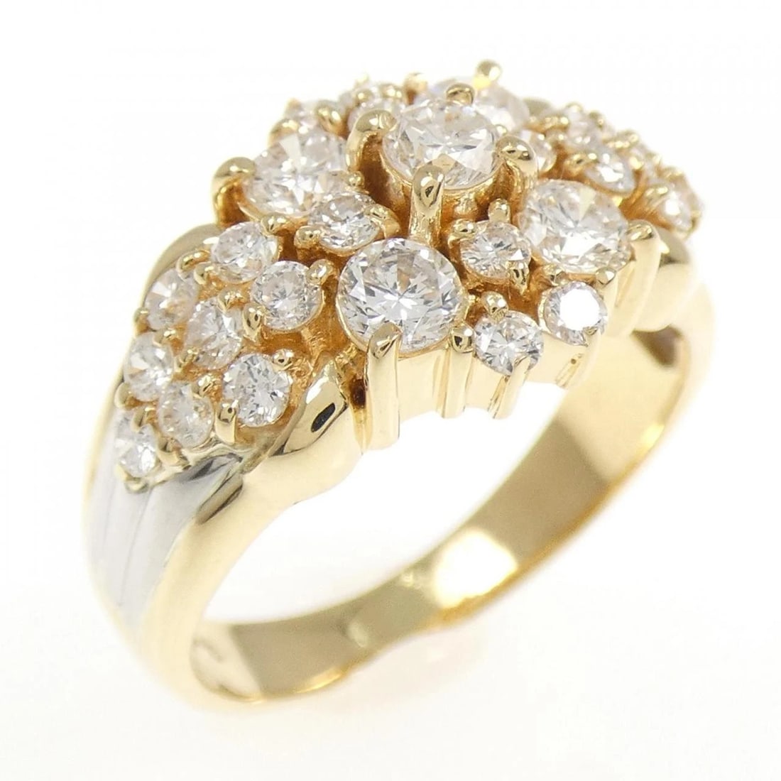 K18YG/PT900 DIAMOND RING: K18YG/PT900 Diamond Ring Brand: Unbranded Type/Style: Diamond Ring Material: 18k yellow gold / Platinum 900, Main Stone/Creation Natural Color: Yg,Silver Size: US 6 Accessories: None Acces