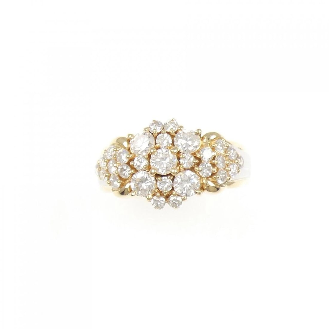 K18YG/PT900 DIAMOND RING - 2