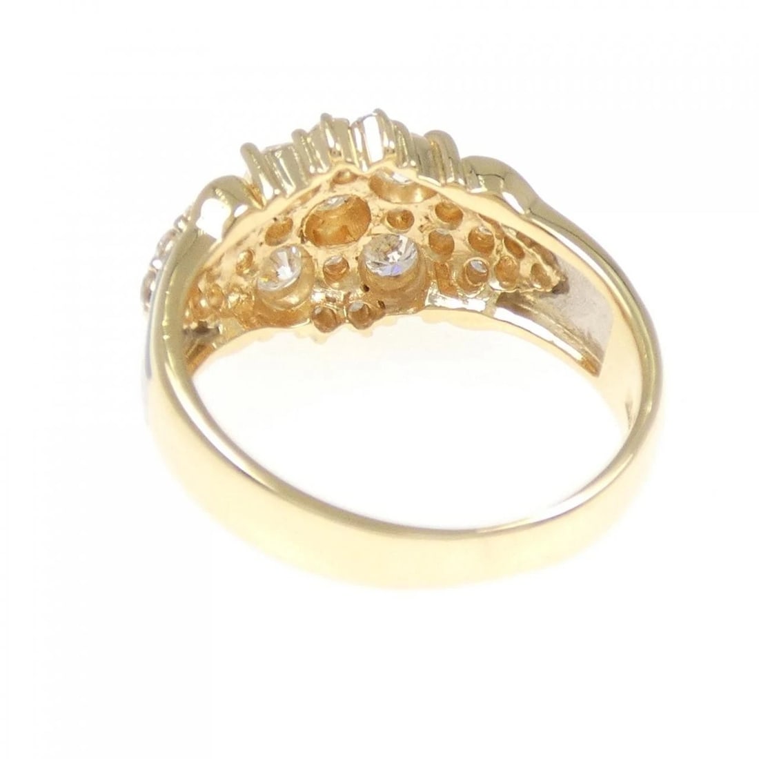 K18YG/PT900 DIAMOND RING - 3