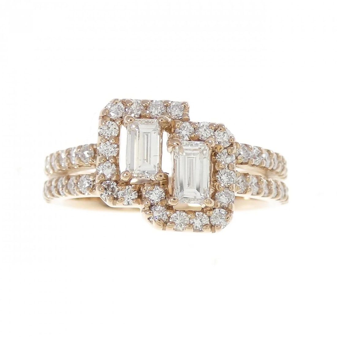 K18PG DIAMOND RING: K18PG Diamond Ring Brand: Unbranded Type/Style: Diamond Ring Material: K18 Pink Gold, Main Stone/Creation Natural Color: Pink Gold Size: US 6 1/2 Accessories: None Accessories Notice: When