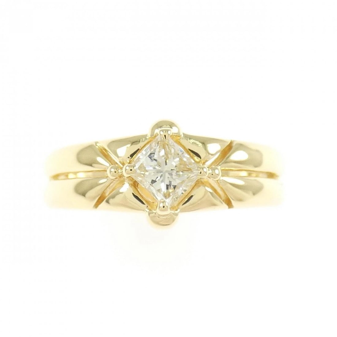 K18YG DIAMOND RING: K18YG Diamond Ring Brand: Unbranded Type/Style: Diamond ring Material: K18 yellow gold, Main Stone/Creation Natural Color: Yellow Gold Size: US 5 3/4 Accessories: None Accessories Notice: When