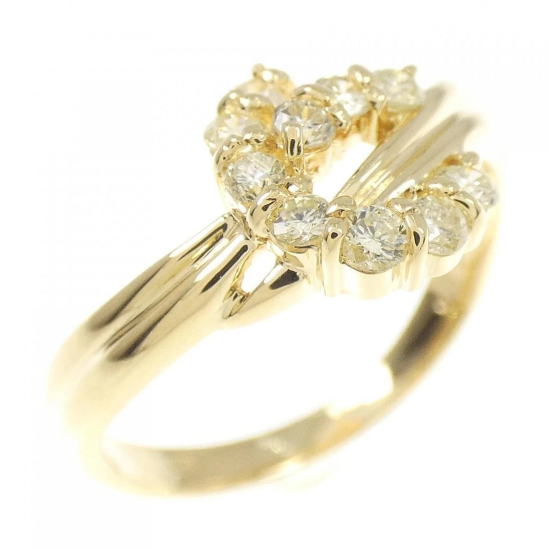 K18YG DIAMOND RING: K18YG Diamond Ring Brand: Unbranded Type/Style: Diamond Ring Material: K18 yellow gold, Main Stone/Creation Natural Color: Yellow Gold Size: US 6 1/4 Accessories: None Accessories Notice: When