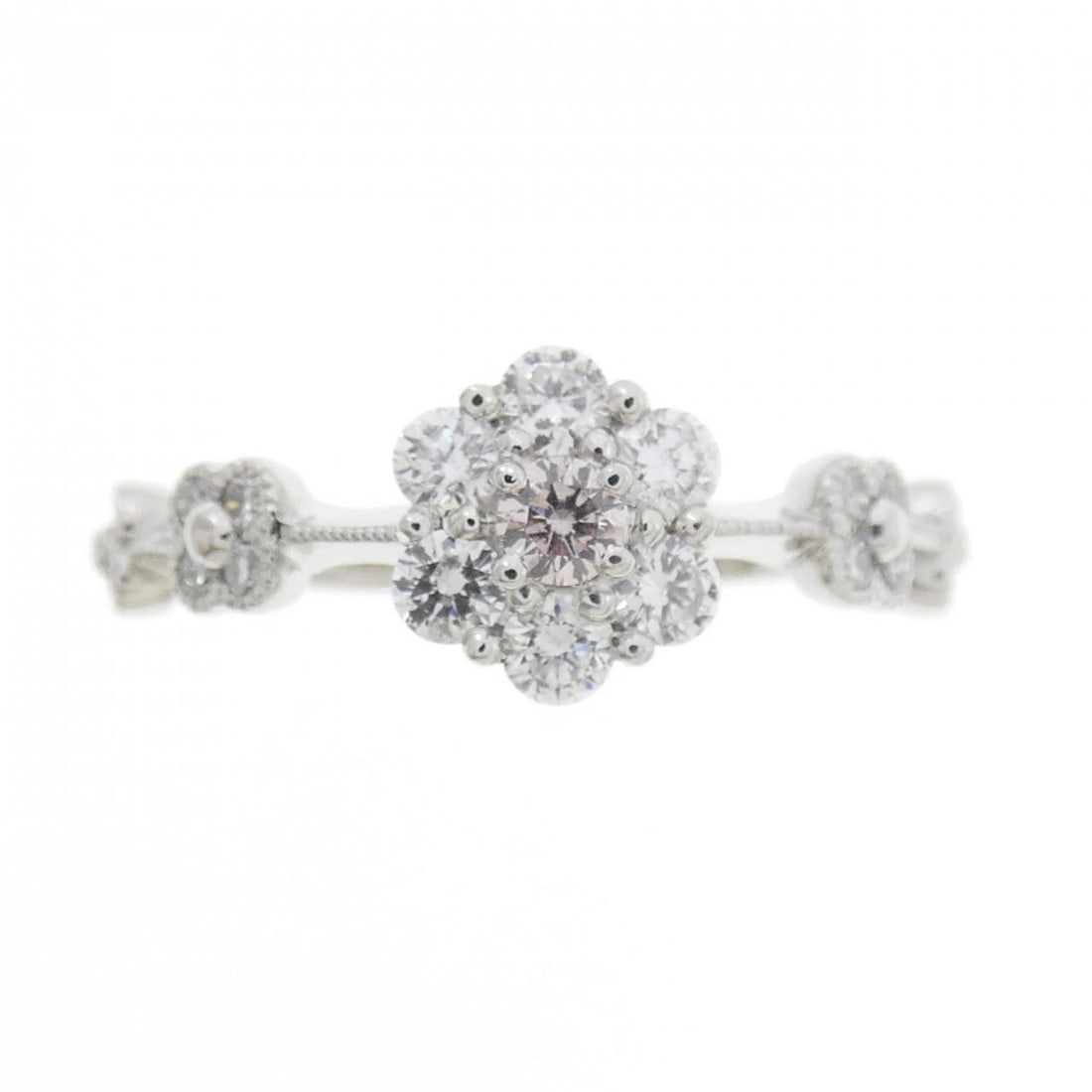 PT900 FLOWER DIAMOND RING - 2