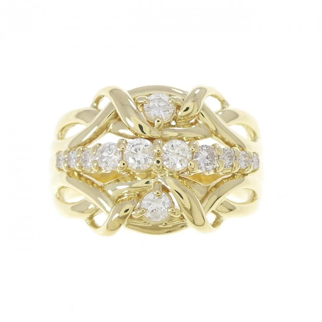 K18YG DIAMOND RING - 2