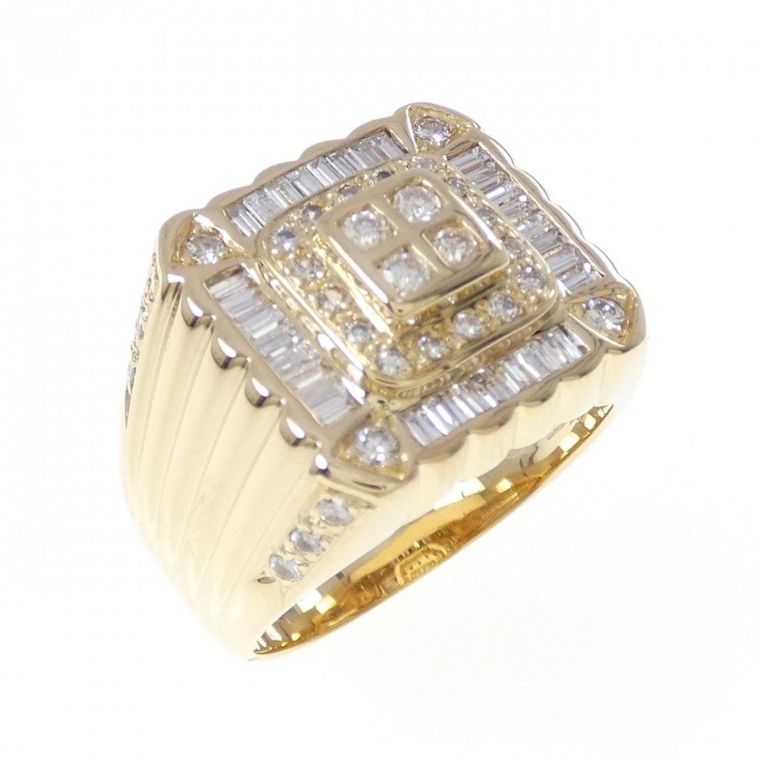 K18YG DIAMOND RING: K18YG Diamond Ring Brand: Unbranded Type/Style: Diamond Ring Material: K18 yellow gold, Main Stone/Creation Natural Color: YEllow Gold Size: US 8 1/4 Accessories: None Accessories Notice: When
