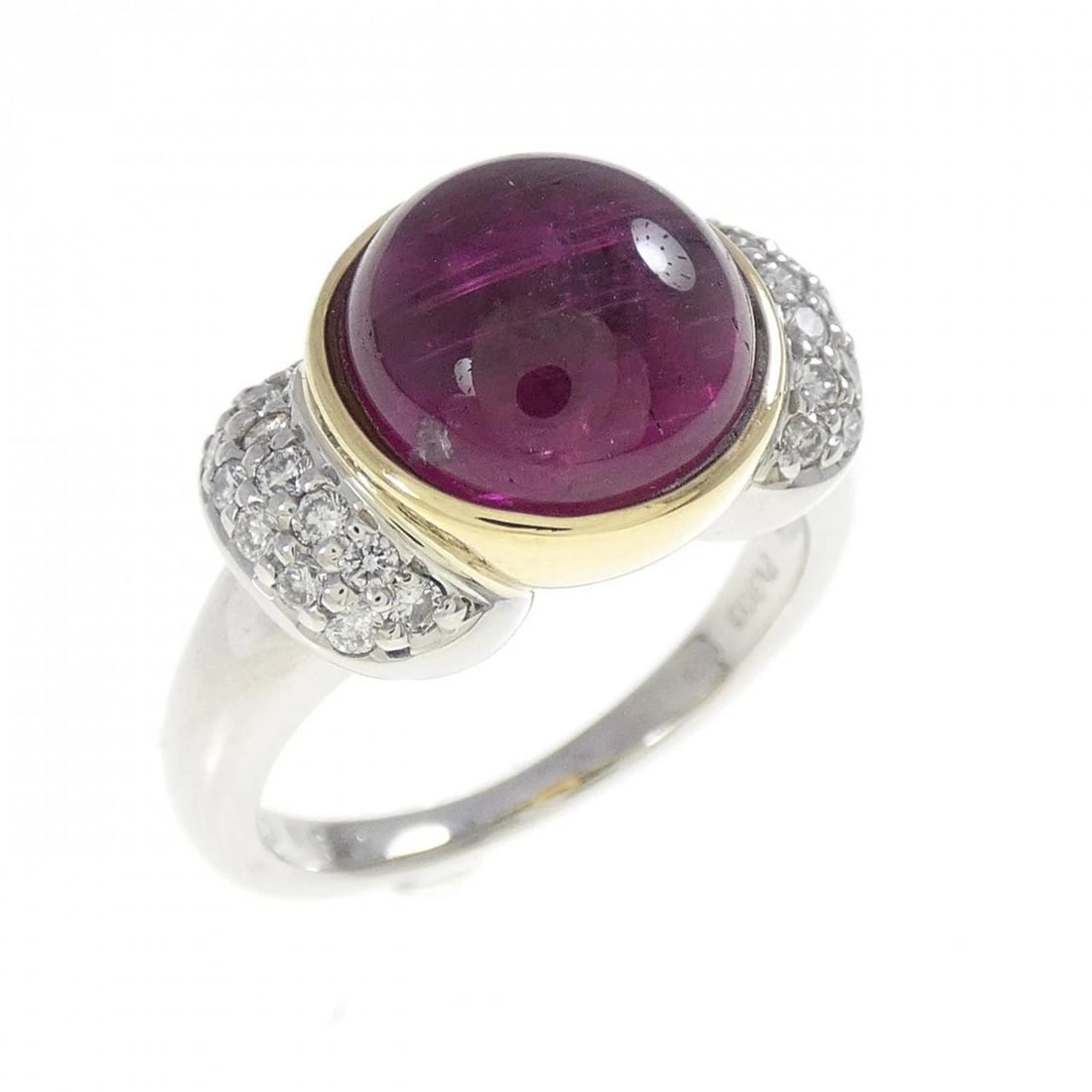 K18YG/PT900 TOURMALINE RING: K18YG/PT900 Tourmaline Ring Brand: Unbranded Type/Style: Ring Material: 18k yellow gold / Platinum 900, Main Stone/Creation Tourmaline Secondary Stone Diamond Color: YG,Silver Size: US 5 1/4 Acces