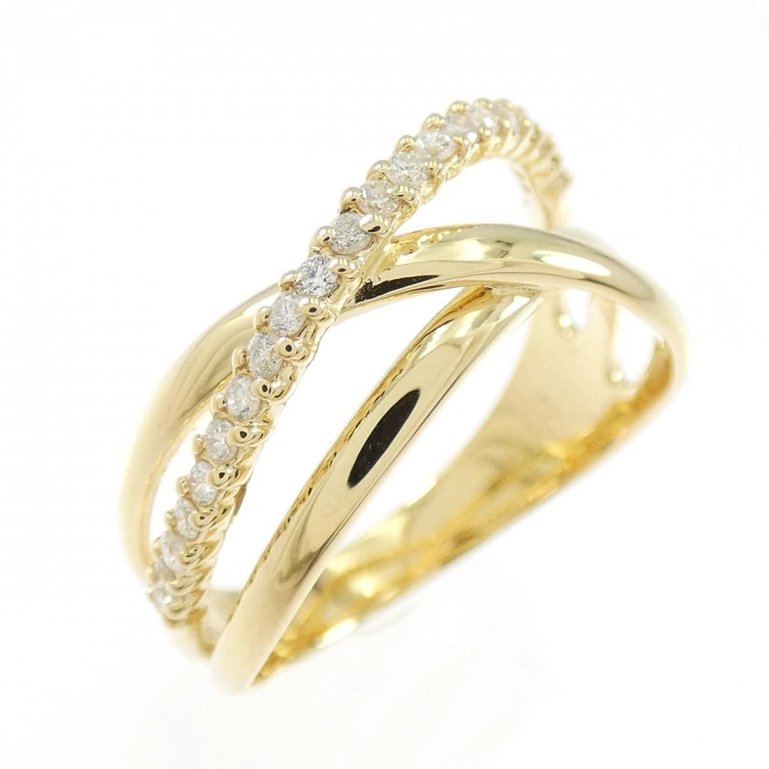 K18YG DIAMOND RING: K18YG Diamond Ring Brand: Unbranded Type/Style: Diamond ring Material: K18 yellow gold, Main Stone/Creation Natural Color: YEllow Gold Size: US 5 1/2 Accessories: None Accessories Notice: When